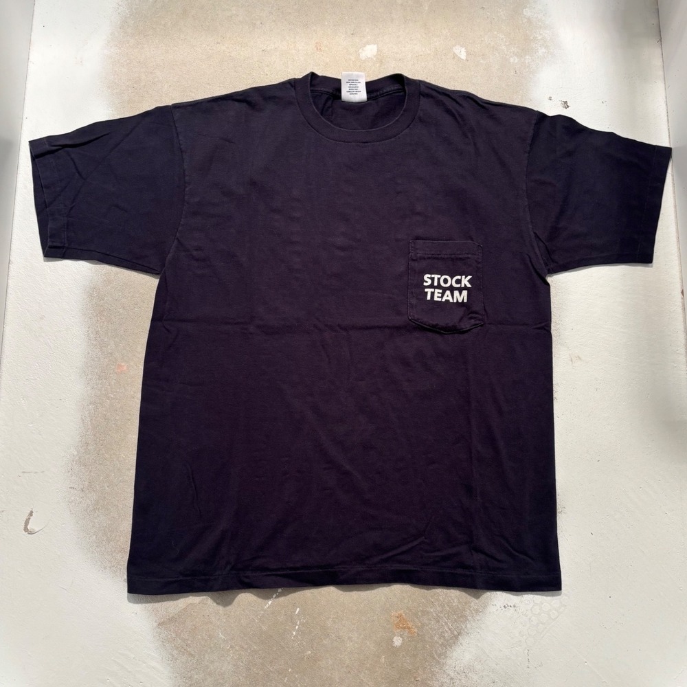 Vintage Gap Stock Team Pocket T-Shirt Navy Blue Made in USA Large